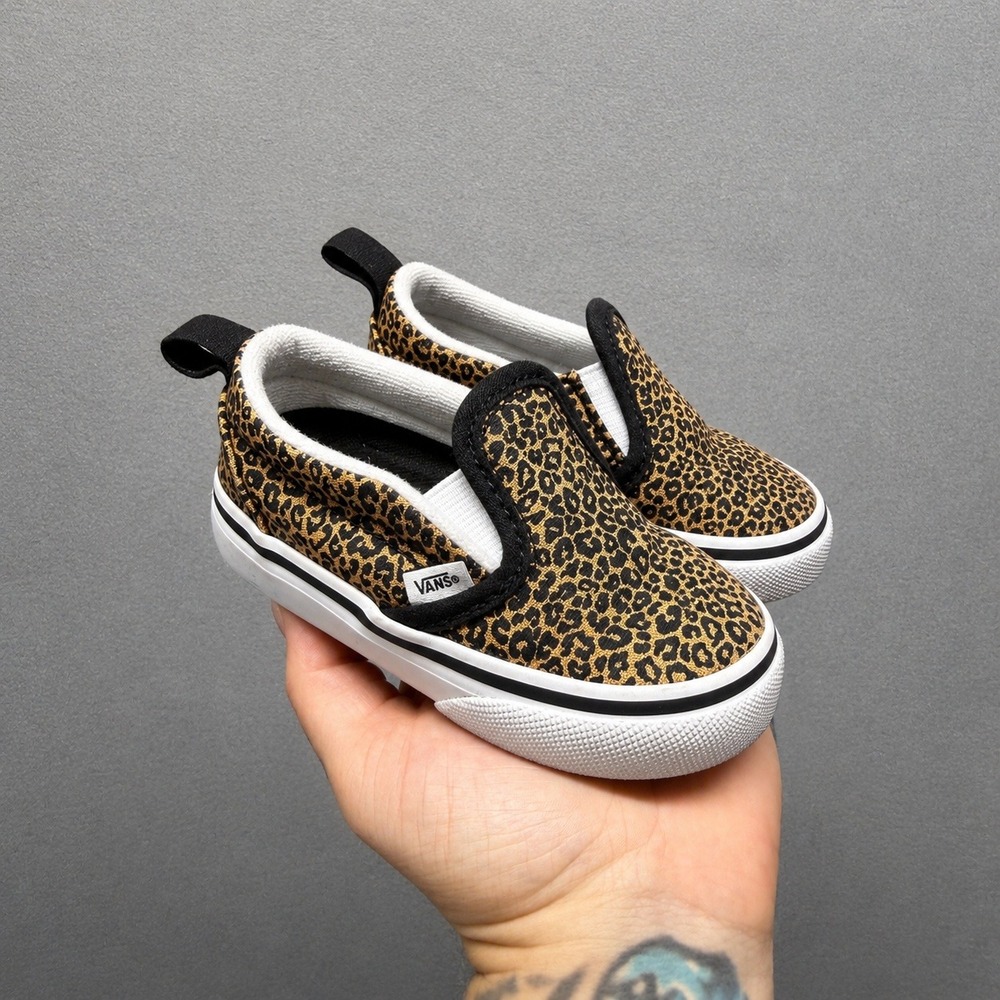 Vans Slip-On Toddler Unisex 5.0 Leopard Print Vietnam Canvas Low Top Sneakers